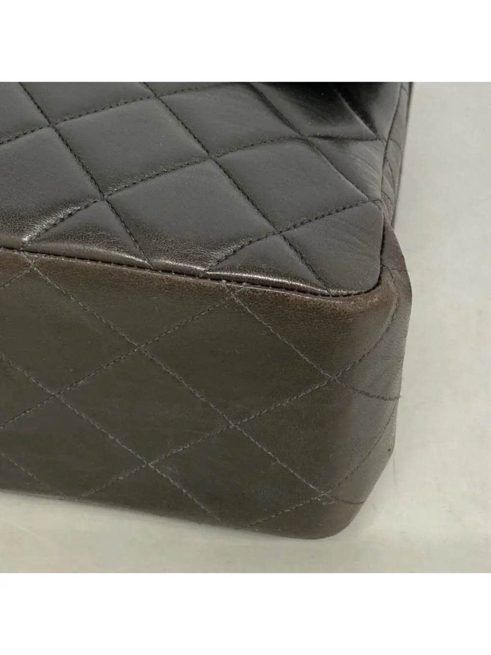 Chanel Shoulder Bag Maxi Quilted Face Lambskin Black Gold